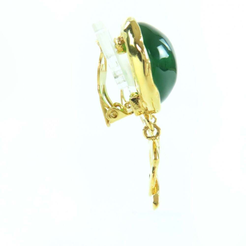CHANEL Vintage Green Logo Earrings - Picture 4 of 6